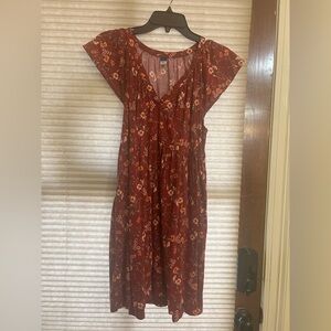 Old Navy Burgundy Floral Dress